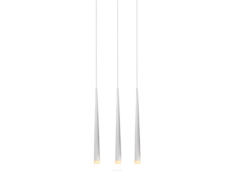 Lampa wisząca Stylo 3 AZzardo AZ0207  biała klosze w kształcie stożków na końcach szklane