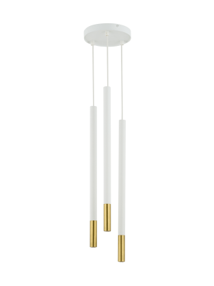 LAMPA WISZĄCA SOPER DUE 3 SIGMA 33258 TUBA x3 BIAŁA ZŁOTA