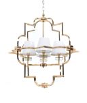 Lampa wisząca BALTIMORE LDP 8020-4 (GD+WT) Lumina Deco glamour złota z białymi abażurami - 2
