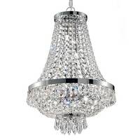 Lampa wisząca CAESAR SP9 CHROM Ideal Lux  041827  klosz  z ciętych kryształów rama w kolorze chromu