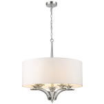 LAMPA WISZĄCA ATLANTA NIESAMOWITA EFEKTOWNA ZE SREBRNYM KORPUSEM I TRADYCYJNYM BIAŁYM ABAŻUREM  COSMO LIGHT P05803NI - 3