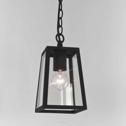 Lampa wisząca zewnetrzna Calvi Pendant- Astro 1306003 7112 przezroczyste szkło czarny metal na łańcuchu
