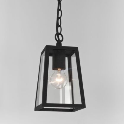 Lampa wisząca zewnetrzna Calvi Pendant- Astro 1306003 7112 przezroczyste szkło czarny metal na łańcuchu