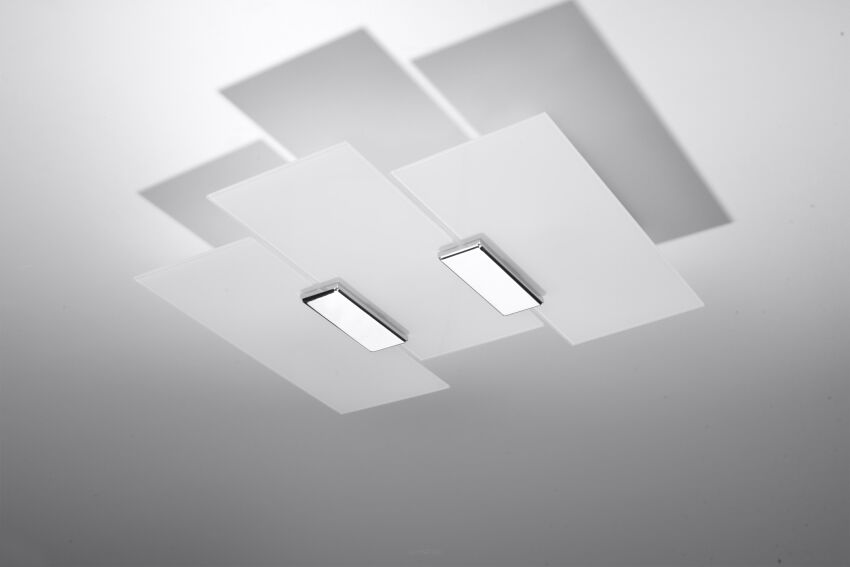 Lampa Szklany Plafon Na Sufit FABIANO Chrom SL.0198 Nowoczesna mleczne szkło
