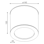 Plafon Tuba LED hermetic 46615 Aquaform techniczna różne kolory wykończenia ip65 - 2