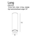 LAMPA SUFITOWA/PLAFON MAXLIGHT LONG BIAŁY C0153 tuba nowoczesna techniczna  - 3