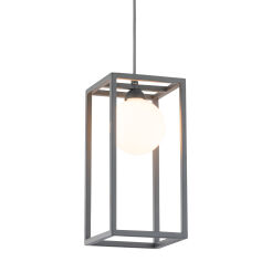 Lampa wisząca DAISY MD-BR4367-D1 GR Italux  SZARA metalowa oprawa szklany klosz G9