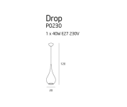 Lampa wisząca Drop P0230 Maxlight  NOWOCZESNA chrom - 2