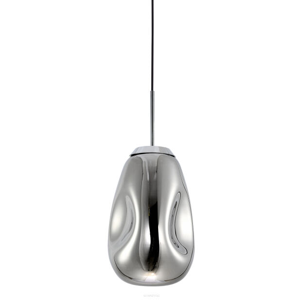 Lampa wisząca LAPOLA PND-8028-1-CH Italux PODŁUŻNY NIEREGULARNY KSZTAŁT CHROMOWE WYKOŃCZENIE LAMPY I KLOSZA 