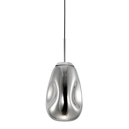 Lampa wisząca LAPOLA PND-8028-1-CH Italux PODŁUŻNY NIEREGULARNY KSZTAŁT CHROMOWE WYKOŃCZENIE LAMPY I KLOSZA 