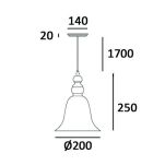 Lamp wisząca Paris- P01789BK w stylu loftowym, vintage transparentny szklany klosz metalowe elementy w kolorze czarnym - 4