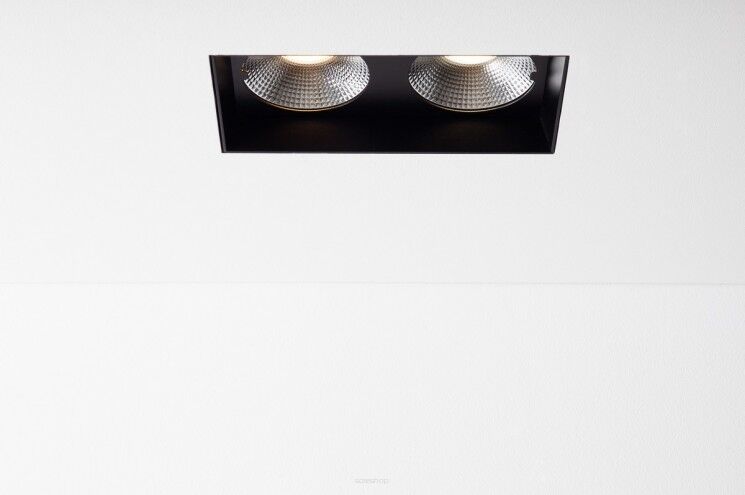 Lampa wpuszczana Solid Lightbox 135.2 WP Labra  4.1094   z aluminium i stali prostokąt techniczna dwa źródła światła LED różne kolory wykończenia