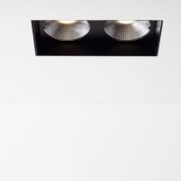 Lampa wpuszczana Solid Lightbox 135.2 WP Labra  4.1094   z aluminium i stali prostokąt techniczna dwa źródła światła LED różne kolory wykończenia