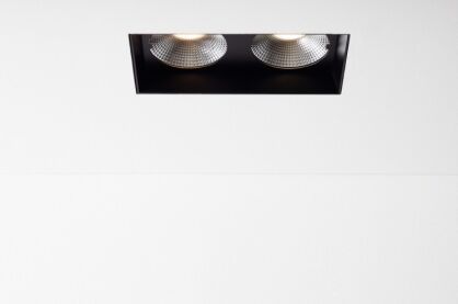 Lampa wpuszczana Solid Lightbox 135.2 WP Labra  4.1094   z aluminium i stali prostokąt techniczna dwa źródła światła LED różne kolory wykończenia