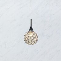 Lampa wisząca CORA 1L Chrom/Briliant 107066 Markslojd kryształki styl nowoczesny glamour chromowane wykończenie kulisty kształt klosza