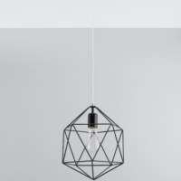 Loftowa Nowoczesna Lampa wisząca  Gaspare czarna SL.0291 klosz z metalu druciasty