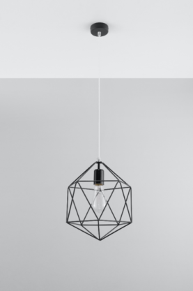 Loftowa Nowoczesna Lampa wisząca  Gaspare czarna SL.0291 klosz z metalu druciasty