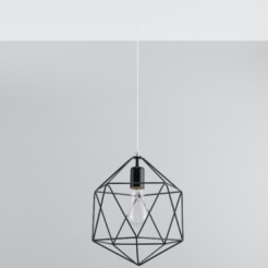 Loftowa Nowoczesna Lampa wisząca  Gaspare czarna SL.0291 klosz z metalu druciasty