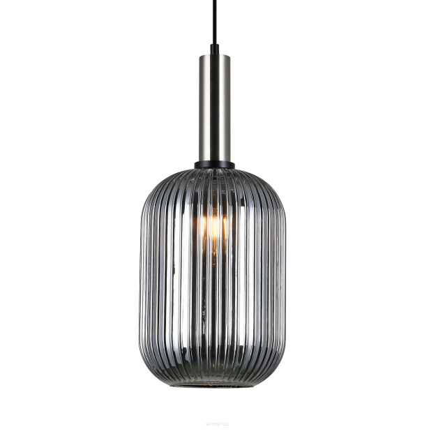 Lampa wisząca ANTIOLA PND-5588-1L-SC+SG Italux  DYMIONY SZKLANY KLOSZ ŚREDNICA 20 CM WYKOŃCZENIE LAMPY- NIKIEL SATYNOWY