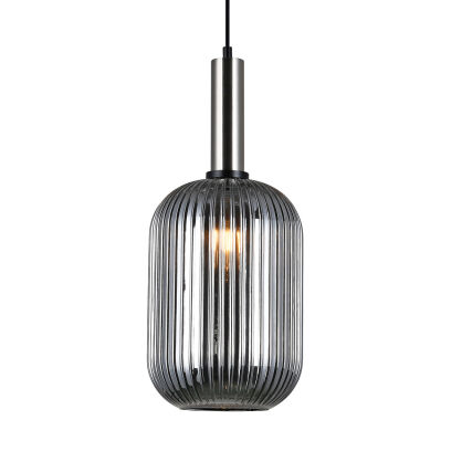 Lampa wisząca ANTIOLA PND-5588-1L-SC+SG Italux  DYMIONY SZKLANY KLOSZ ŚREDNICA 20 CM WYKOŃCZENIE LAMPY- NIKIEL SATYNOWY