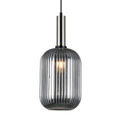 Lampa wisząca ANTIOLA PND-5588-1L-SC+SG Italux  DYMIONY SZKLANY KLOSZ ŚREDNICA 20 CM WYKOŃCZENIE LAMPY- NIKIEL SATYNOWY