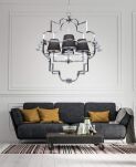 Lampa wisząca BALTIMORE LDP 8020-4 (CHR+BK) Lumina Deco glamour chromowana z czarnymi abażurami - 2