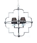 Lampa wisząca BALTIMORE LDP 8020-4 (CHR+BK) Lumina Deco glamour chromowana z czarnymi abażurami - 3