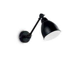 Kinkiet NEWTON AP1 CZARNY Ideal Lux  027852  z metalu regulowane ramię i klosz w środku z szkliwa na zewnątrz czarny
