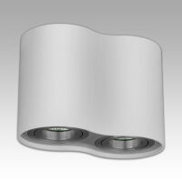 Oprawa natynkowa podwójna biała / alu