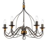 Lampa wisząca CORTE SP5 RDZA  Ideal Lux 057187 rama z  metalu wykończenia o charakterze antyczno-podobnym w kolorze brązu - 2