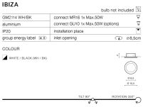 Lampa wpuszczana IBIZA  AZzardo GM2114 WH/BK okrągła techniczna biało-czarna Az1361 - 3
