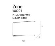 Kinkiet Zone I W0201 IP44 Maxlight led nowoczesna kolor biały  ip44 - 2