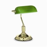 Lampa biurkowa Lawyer TL1 OTTONE Ideal Lux  013657 Podstawa lampy ma kolor mosiądzu klosz jest ze szkła ręcznie formowany zielony - 2