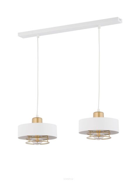 Lampa wisząca POKER 2 SIGMA 3206 BIAŁA ZŁOTA LOFT
