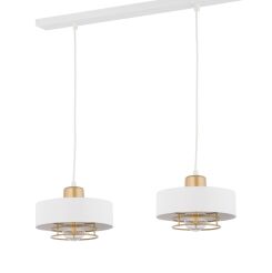 Lampa wisząca POKER 2 SIGMA 3206 BIAŁA ZŁOTA LOFT