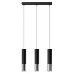 Lampa wisząca LOOPEZ SL.0942 Sollux czarna/ chrom 3x GU10