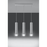 Lampa wisząca LAGOS 3 SL.0325 wiszaca w kolorze białym trzy tuby umieszczone na podsufitce w kształcie listwy idealna do jadalni - 3