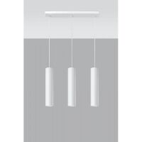 Lampa wisząca LAGOS 3 SL.0325 wiszaca w kolorze białym trzy tuby umieszczone na podsufitce w kształcie listwy idealna do jadalni