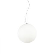Lampa wisząca Mapa Bianco SP1 D40  Ideal Lux   032139   Klosz w kształcie kuli z białego szkła oprawa z metalu w kolorze niklu