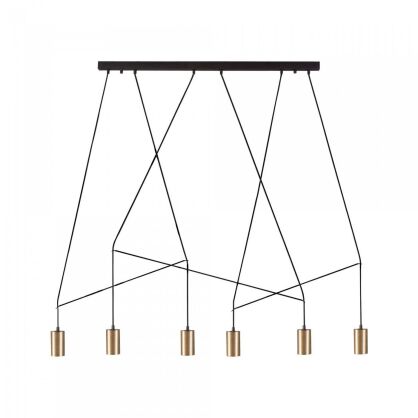 Lampa wisząca Imbra VI 6xGU10 czarno/mosiężna 7955