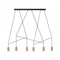 Lampa wisząca Imbra VI 6xGU10 czarno/mosiężna 7955