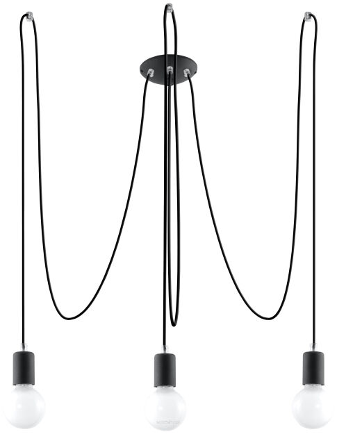 Industrialna Nowoczesna Lampa wisząca  Żyrandol EDISON 3 Czarny Zwis pająk SL.0370
