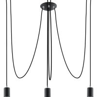Industrialna Nowoczesna Lampa wisząca  Żyrandol EDISON 3 Czarny Zwis pająk SL.0370
