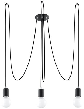 Industrialna Nowoczesna Lampa wisząca  Żyrandol EDISON 3 Czarny Zwis pająk SL.0370