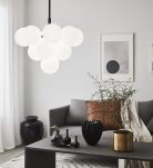 Lampa wisząca MERLOT 107911 Makslojd Zachwycająca forma metalowa czarna oprawa szklane białe klosze - 3