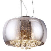 Lampa wisząca  MAX-LIGHT Moonlight mała P0076-05L Chromowany klosz kryształki elegancki