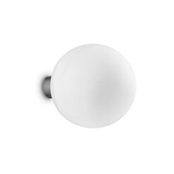 Kinkiet Mapa Bianco AP1 D20 Ideal Lux  059815  Klosz jest w kształcie kuli ze szkła oprawa z metalu w kolorze niklu