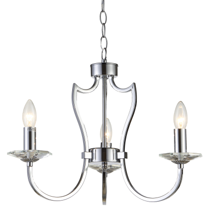 LAMPA WISZĄCA RIGA PIĘKNA STYLOWA Z 3 ŹRÓDŁAMI ŚWIATŁA O WYGLĄDZIE ŚWIECZEK COSMO LIGHT P03755CH