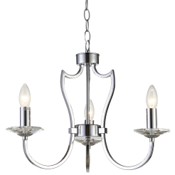 LAMPA WISZĄCA RIGA PIĘKNA STYLOWA Z 3 ŹRÓDŁAMI ŚWIATŁA O WYGLĄDZIE ŚWIECZEK COSMO LIGHT P03755CH