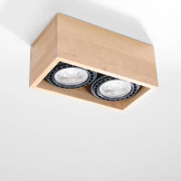 Lampa sufitowa QUATRO SL.0916 SOLLUX LIGHTING drewniana podwójna 